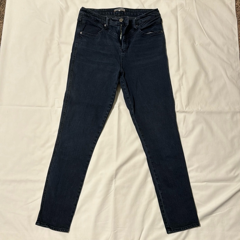 Dear John dark wash, mid-rise jeans. No flaws. 98% cotton, 2% spandex.